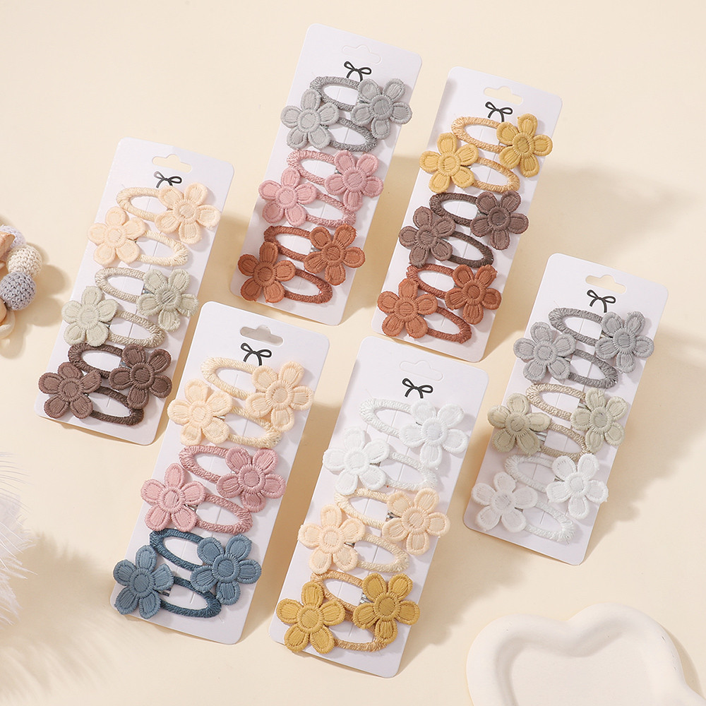 Babyhug Hair Pins and Clips With Bow & Floral Design Pack Of 8 - Pink main image 0