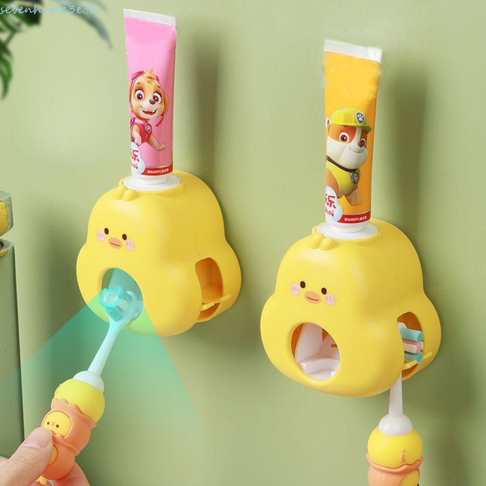 SEVENHOME3E Yellow Duck Toothpaste Dispenser, Plastic Cartoon ...
