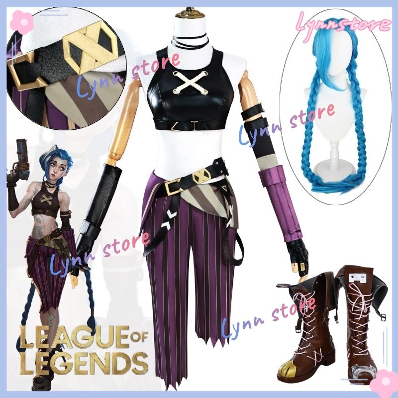 Costume Jinx Completo Arcane Jinx Completo - Con Parrucca E Tatuaggi Costume Cosplay - 5