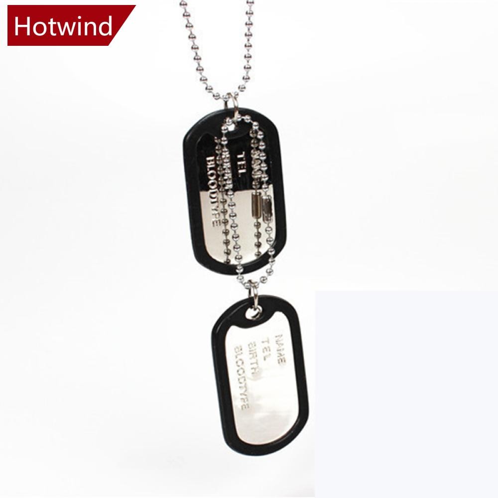 HOTWIND Men's Interesting Military Army Style 2 Dog Tags Chain Pendant ...