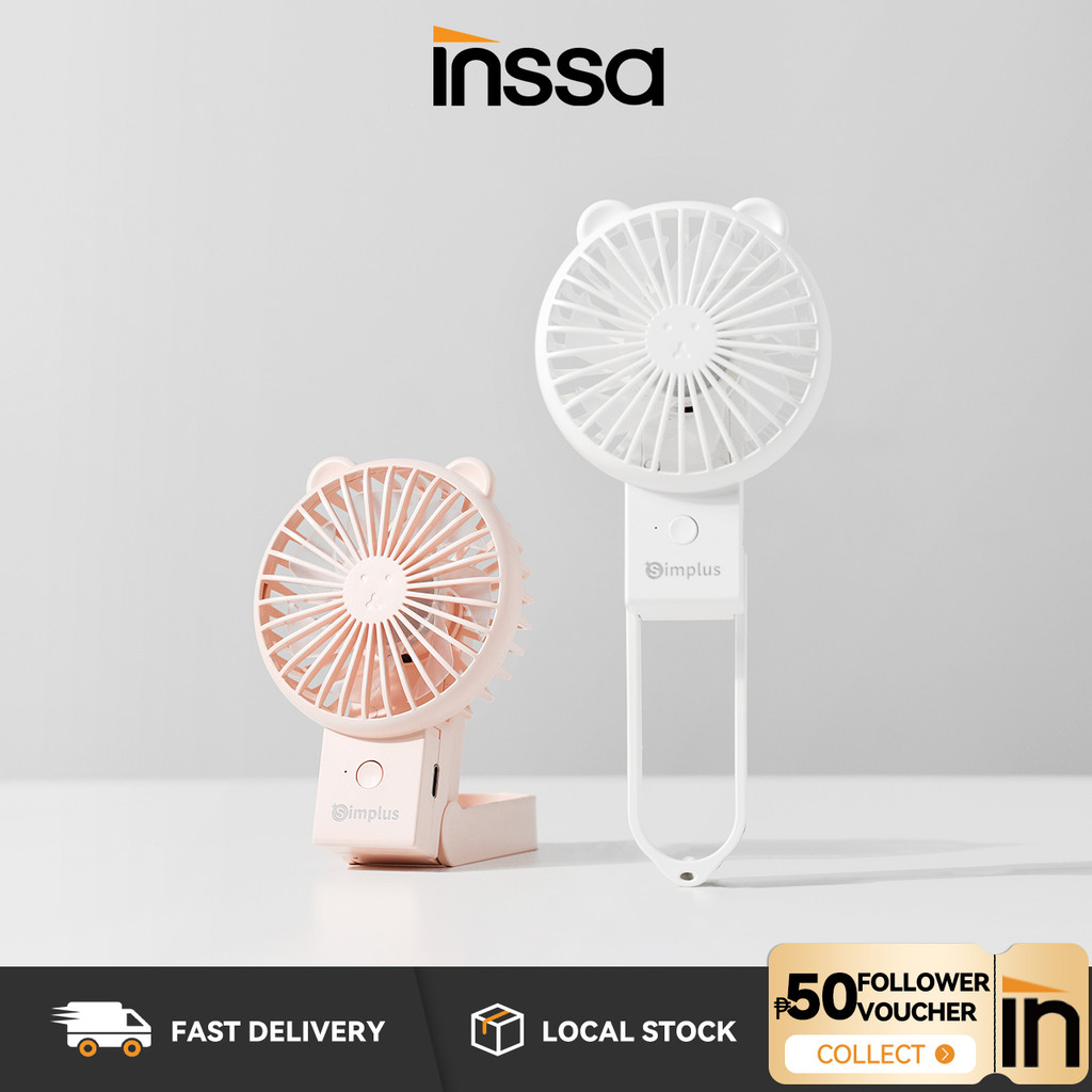 INSSA x Simplus Handheld Fan Mini Portable Foldable 3 Speed Settings ...