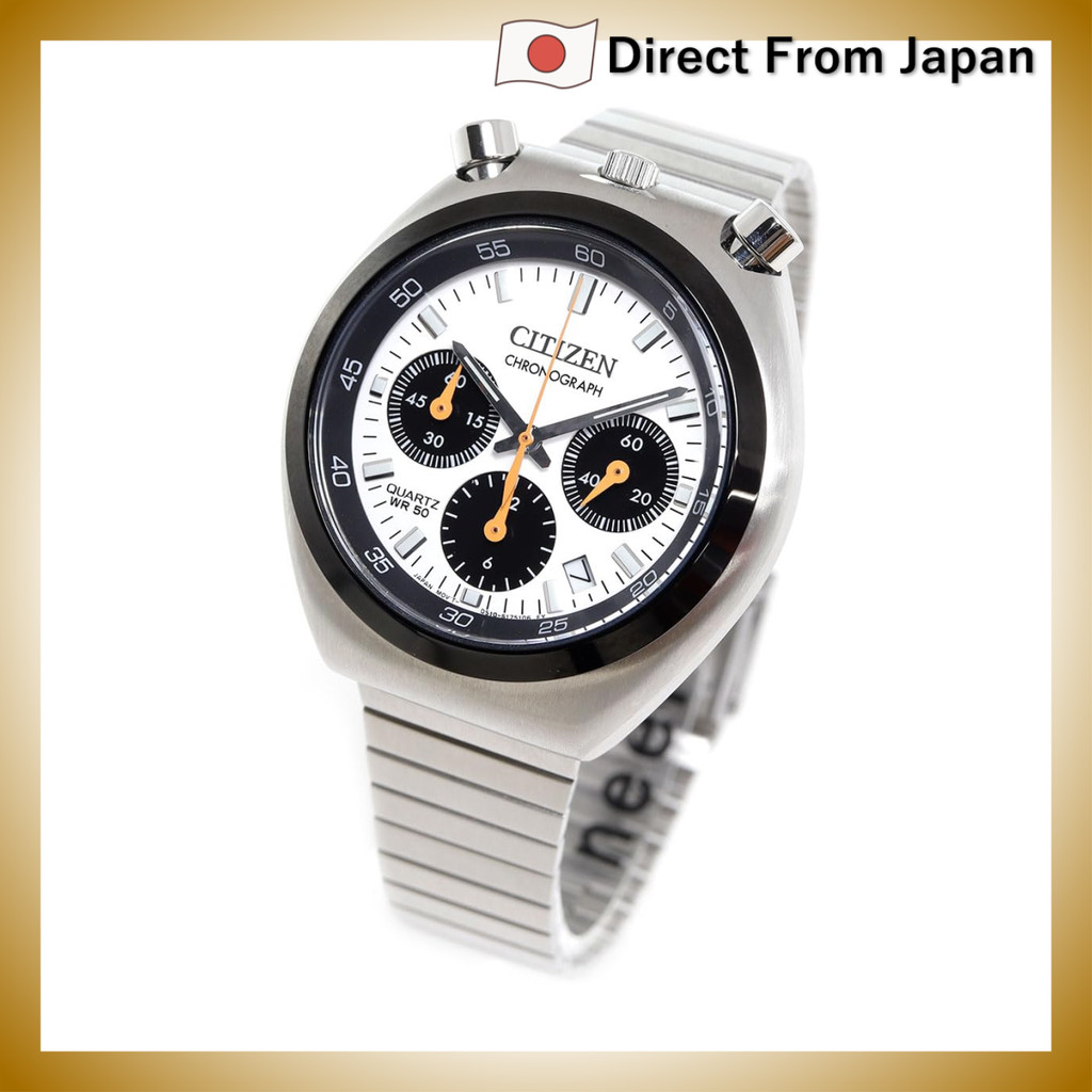 Orologio Da Uomo Citizen Bullhead Record Label Tsuno Cronografo In Acciaio Inossidabile Quadrante Blu Navy Al Quarzo AN3660-81L - Foto 3