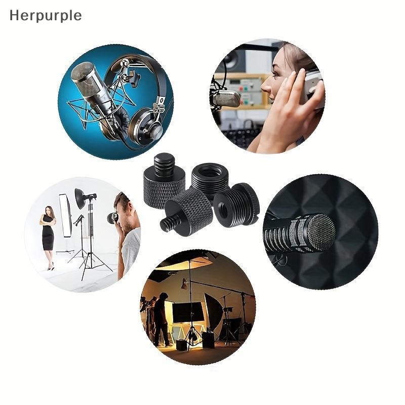HER 8pcs/set Mic Stand Thread Adapter Set 1/4,3/8 Male To 5/8 Female ...
