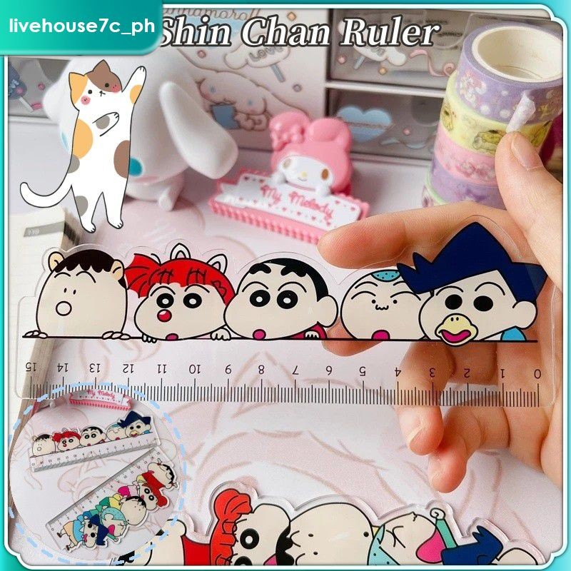 Crayon Shin Chan Ruler Cartoon Anime Acrylic Children's Learning ...