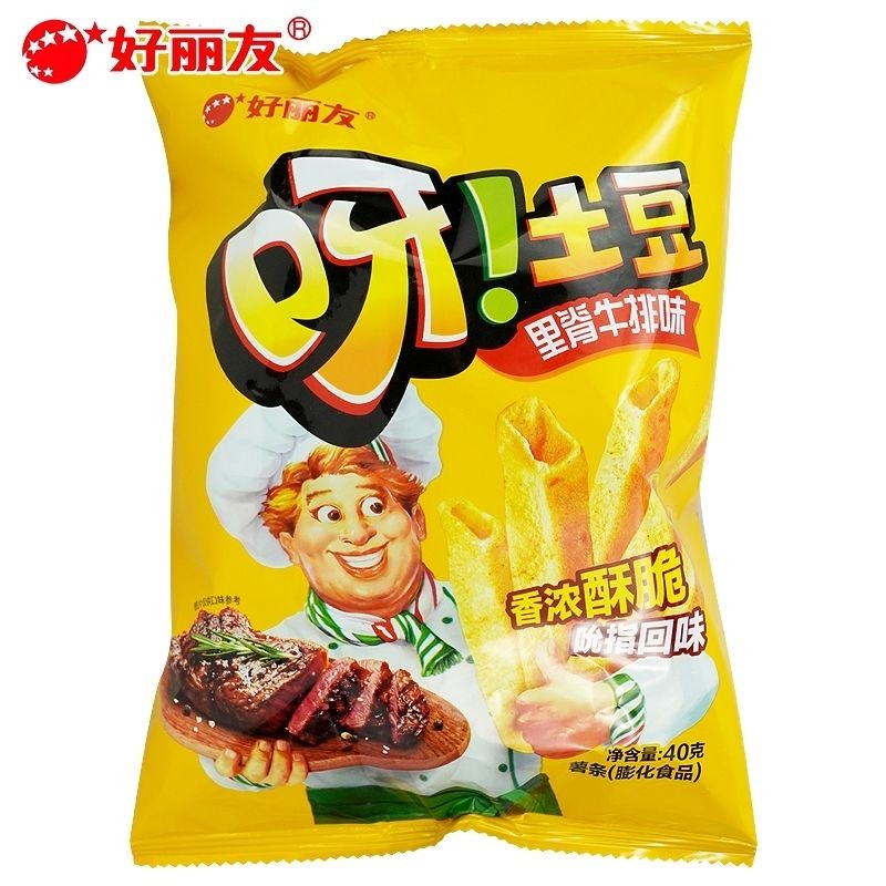 Three Packs Orion Potatoes 40g Ridge Steak Flavor Shrimp French Fries ...