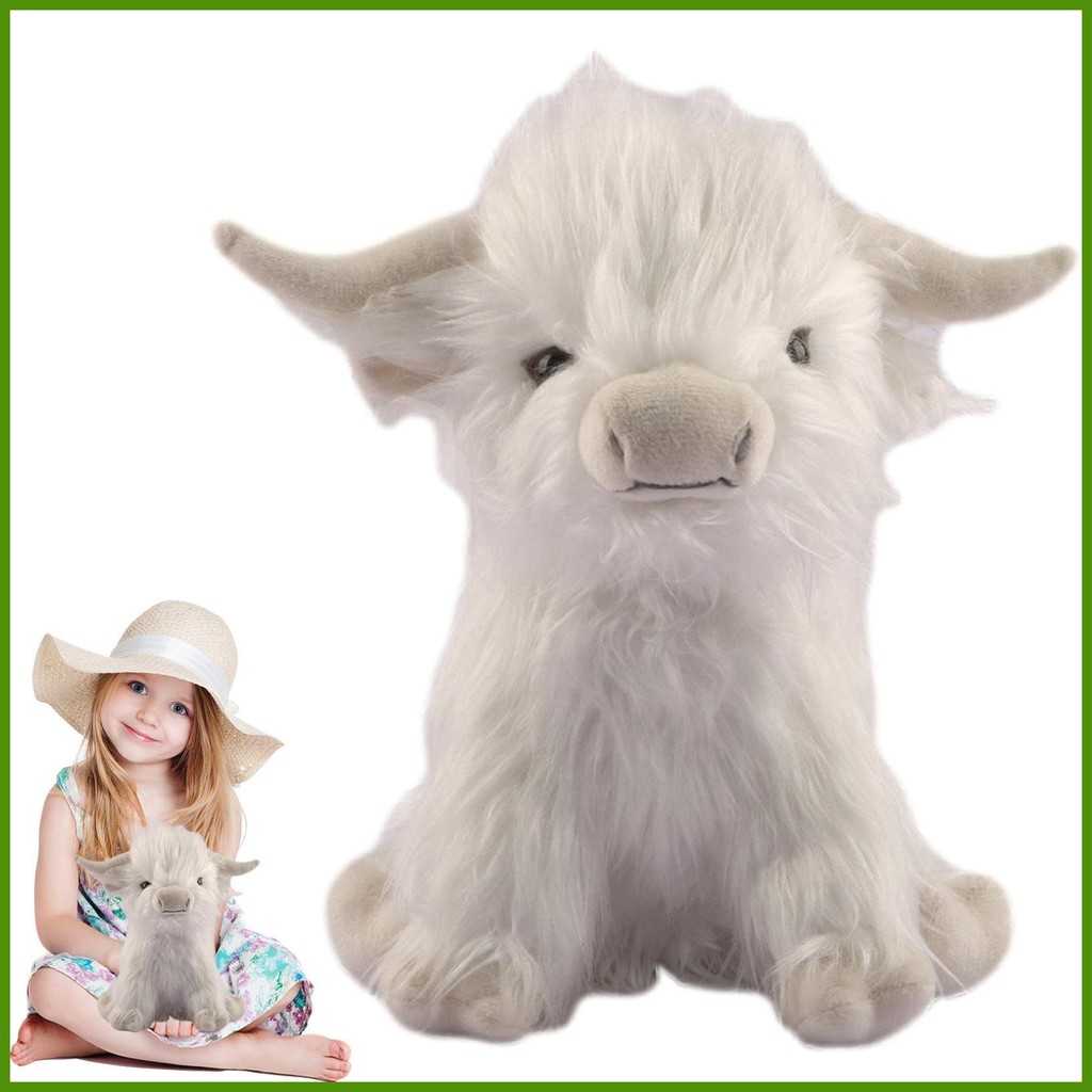 Cute Highland Cow Plush Fluffy Bull Animal Doll Highland Cow Stuffed ...