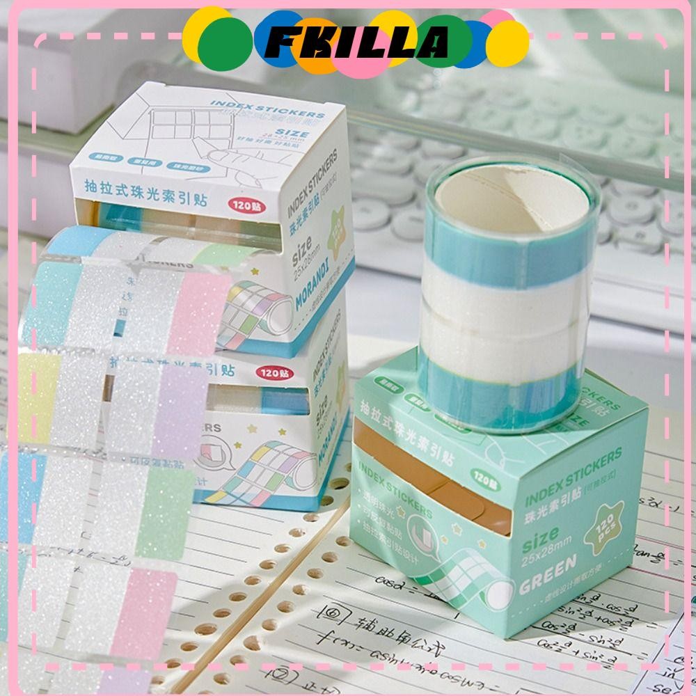 FKI Pearlescent Sticky Tabs, Transparent Pearl Writable Pull-Out Label ...