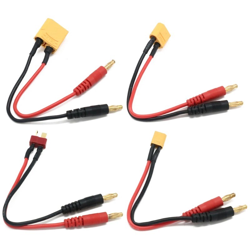 OliYin Cable De Carga RC XT30 A Banana 4.0mm – 16 AWG, 30 Cm, Silicona Flexible, Pack De 2, Ideal Para Baterías Lipo De Helicópteros Y Quadcopters