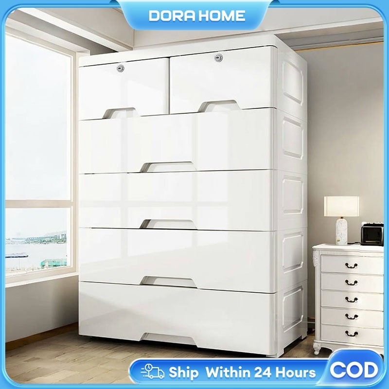 Dora White Drawer Cabinet 50cm clothes storage Cabinets With Wheels ...
