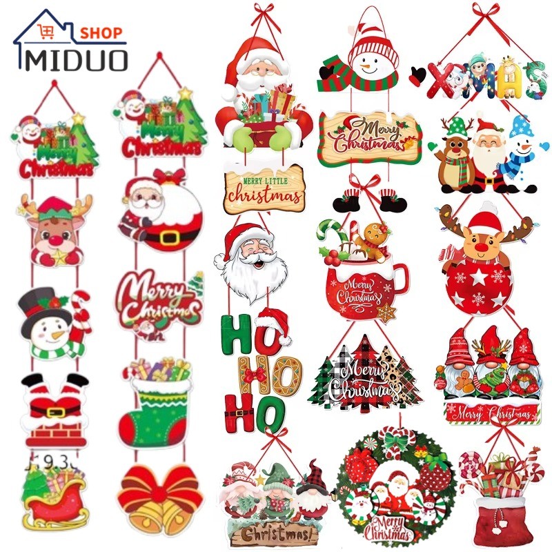 4pcs Christmas Hanging Ornament Santa Claus Snowman Doll Xmas Tree Decor Gift