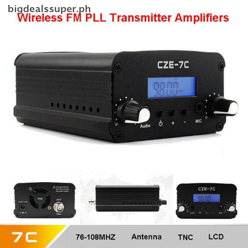 Pro 1W/7W Stereo Audio FM Transmitter Mini Radio Broadcast PLL Station ...