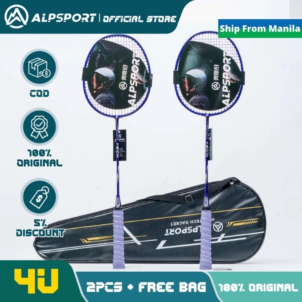 ALPSPORT RR 4U 25LBS Badminton Racket Original Design Carbon Fiber ...