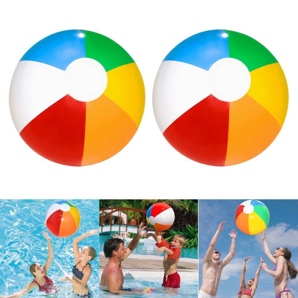 ROSE Inflatable Beach Ball, PVC 30cm Rainbow Beach Ball, Swimming Pool ...