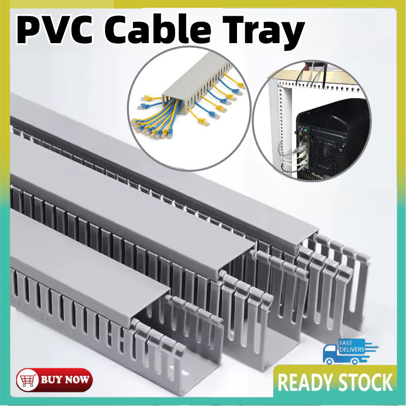 PVC Cable Tray Duct Slotted Plastic U-shaped Storage Organization ...
