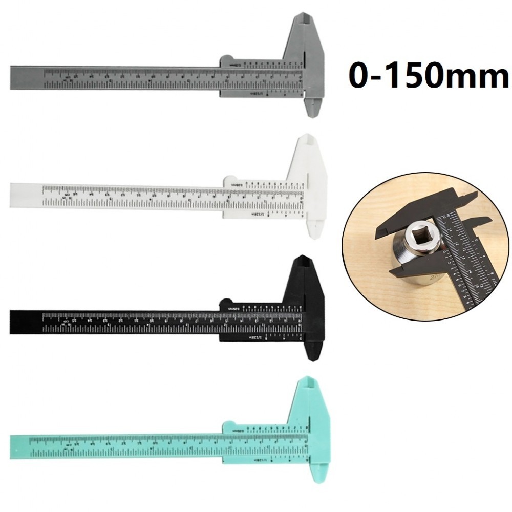 Vernier Caliper Plastic Scale 0150mm DIY High Quality Measuring Ruler