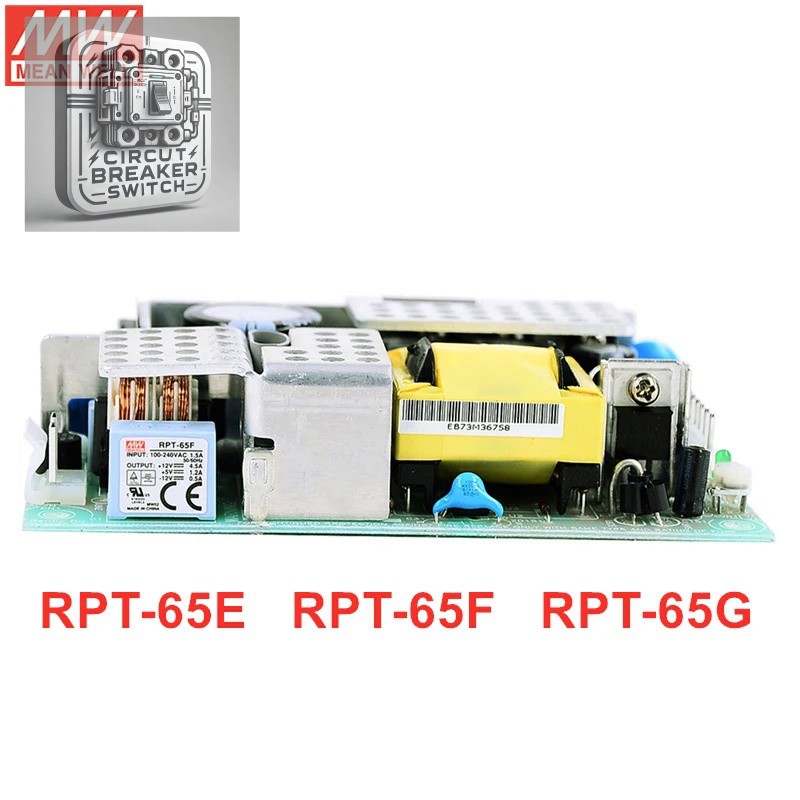 MEAN WELL PCB Type RPT-65 Series 65W Triple Output Power Supply RPT-65E ...