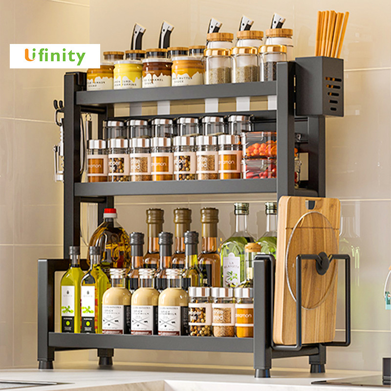Lifinity 2/3 Tiers Kitchen Spice Rack Condiment Rack Seasoner Rack Non ...