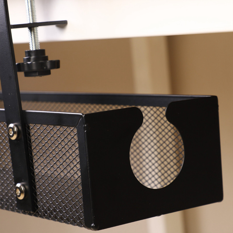 Open Under-Desk Storage Basket Punch-Free Rack Space Saving Adjustable ...
