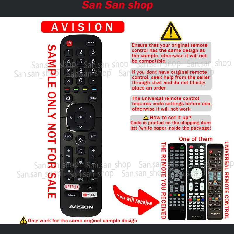na gagana sa tv mo Universal remote control for avision smart tv remote ...