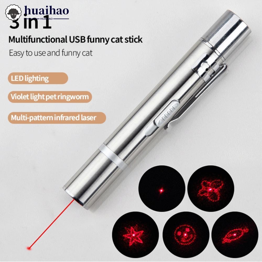 HUAIHAO 3-in-1 Interactive Usb Rechargeable Red Dot Laser Light Cat Toy ...