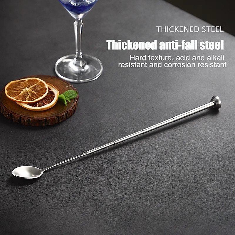 GMARTY Silver Stainless Steel Retractable Bar Spoon Bartender Cocktail ...