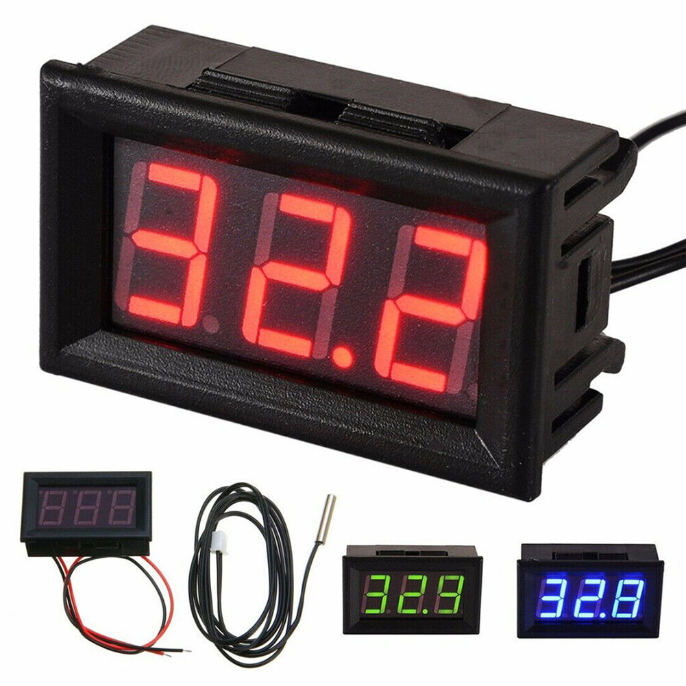DC 12V LED Digital Thermometer Temp Sensor Meter Probe -50 ~ 110°C ...
