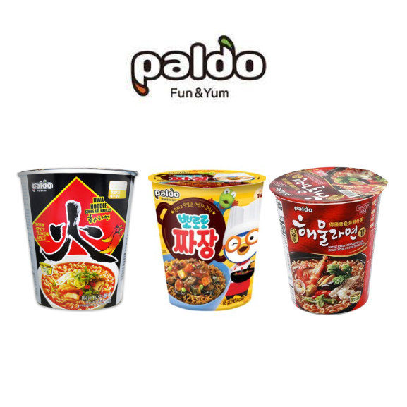PALDO CUP INSTANT NOODLE - HWA RAMYUN (SPICY) /JJAJANG / SEAFOOD 65G ...
