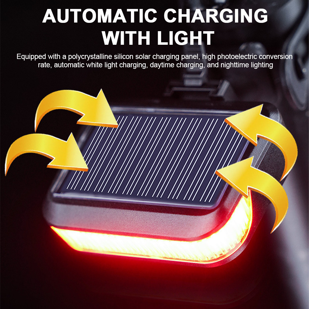 WE★ Solar Bicycle Rear Light USB Charging Waterproof Lamp Riding Safety ...