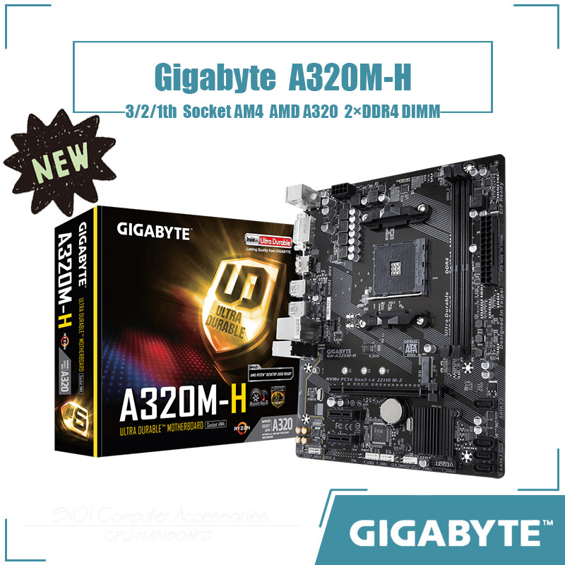 [NEW] Gigabyte A320M-H Motherboard Socket AM4 2xDDR4 DIMM AMD A320 ...