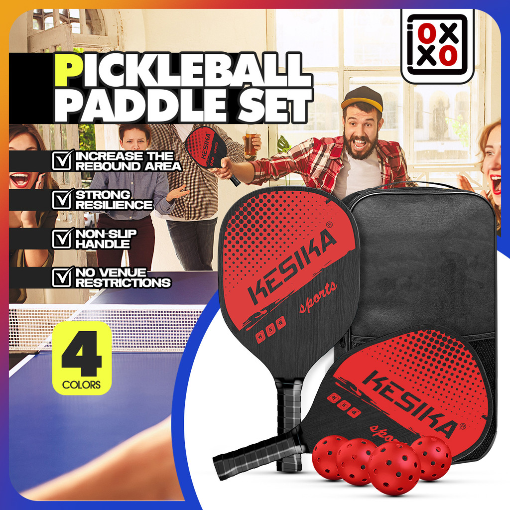 Pickleball Paddle Racket Durable Wooden Pickleball Rackets Set of 2 ...