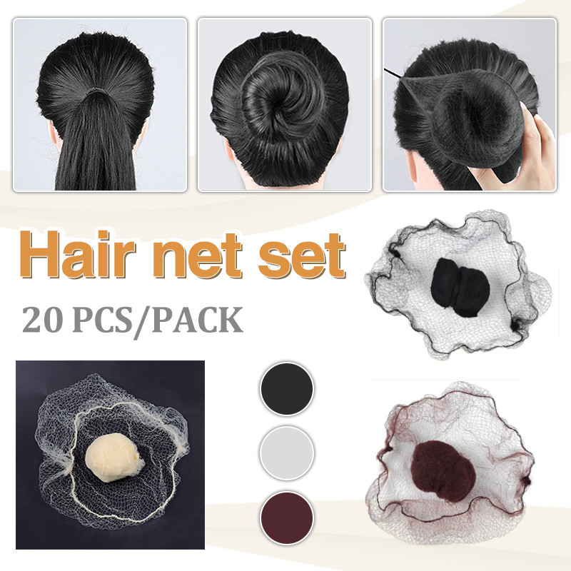 20Pcs Hair Nets Invisible Elastic Edge Mesh Adjustable Strap Weaving ...
