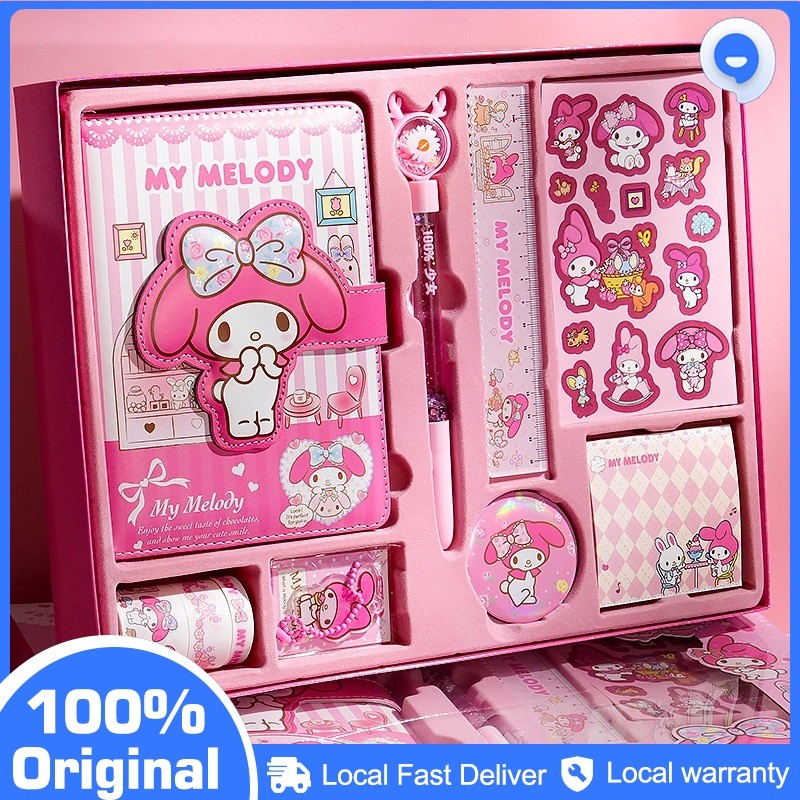 Sanrio Notebook Handbook Stationery Set Gift Box Melody Kuromi Large ...