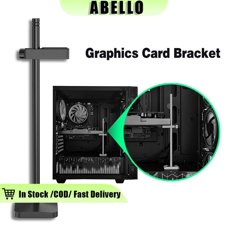 Black Alloy Graphic Card Bracket Video Card Holder Adjustable PC Case ...