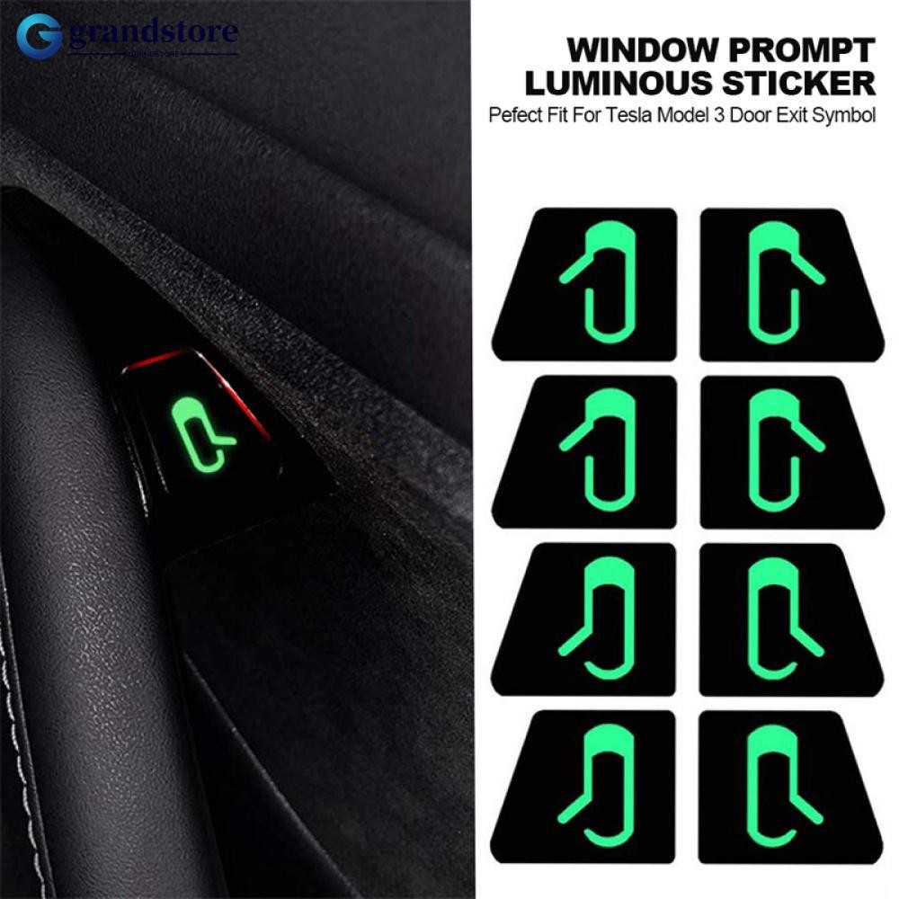 GRANDSTORE 8Pcs/Set Car Door Open Exit Sticker Window Prompt Luminous ...