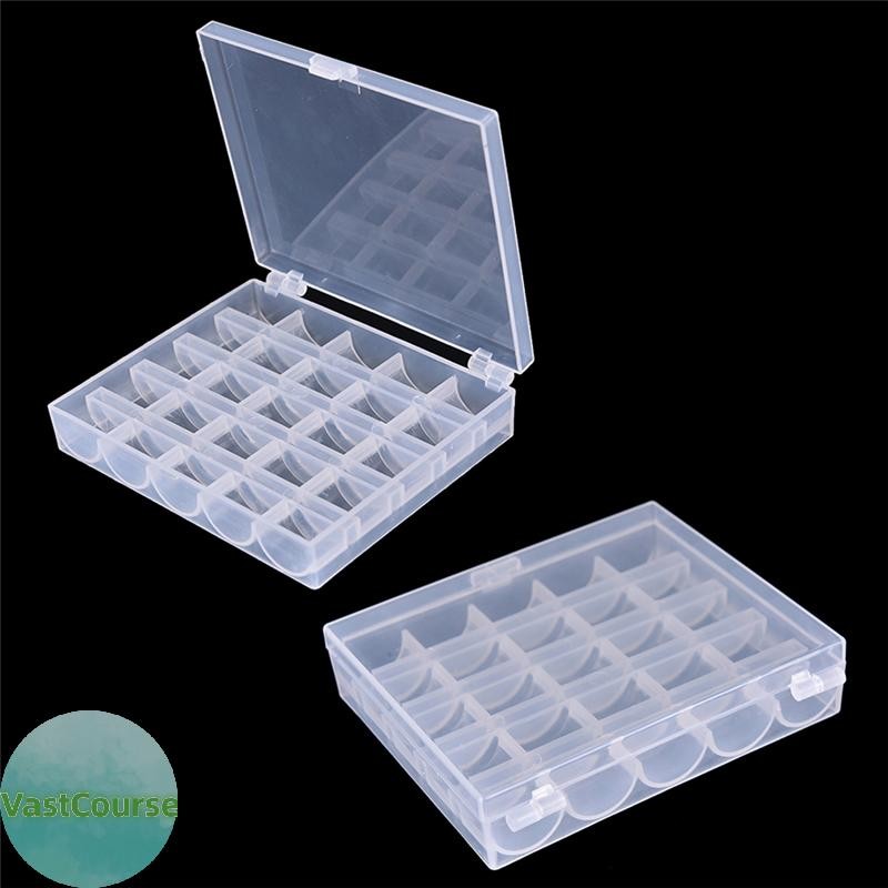 VastCourse 25 Spools Empty Bobbins Sewing Machine Bobbin Case Organizer