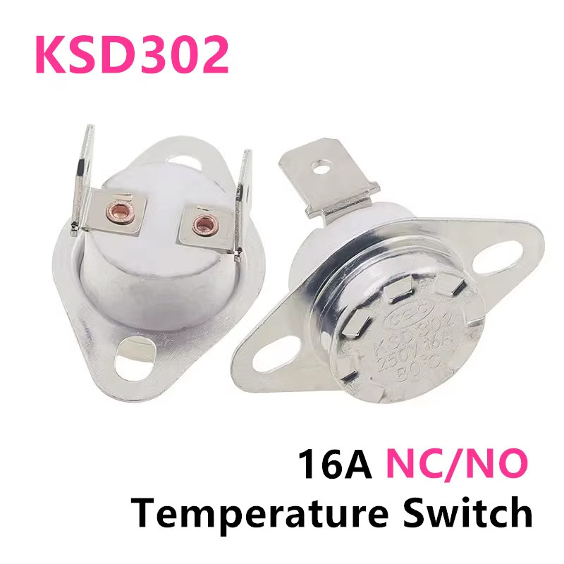 2/5/10 PCS Bimetal Thermostat KSD302 40-300C 16A 250V