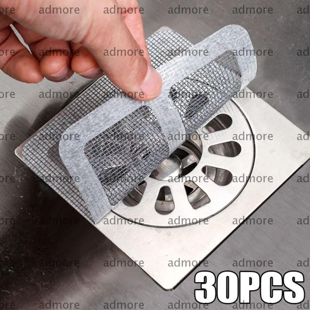 ADMORE 30Pcs Disposable Hair Catchers, Anti-blocking Mesh Disposable Floor Drain Sticker ...