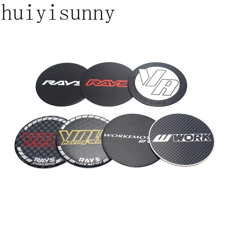 HYS 4PCS/LOT Car Racing 50MM Wheel Cover Cap Sticker RAYS VOLK VR Logo ...
