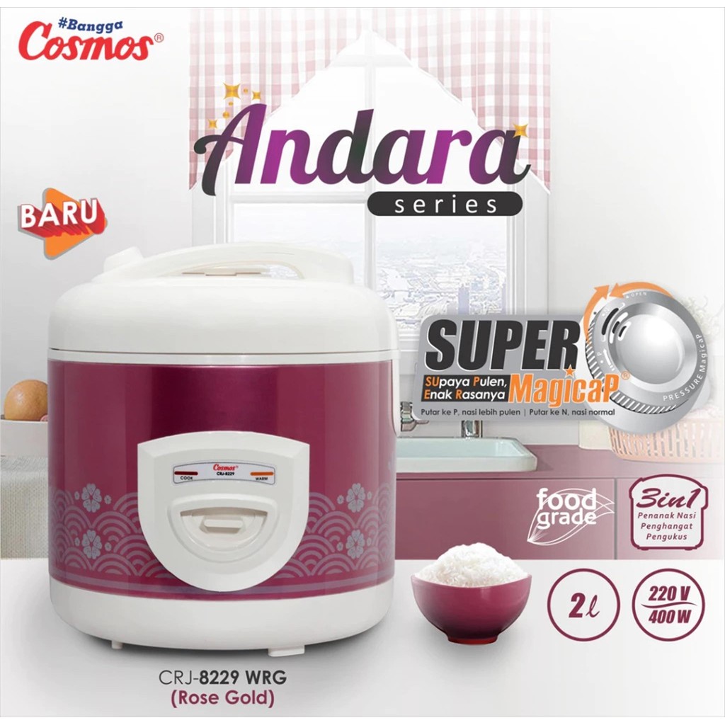 COSMOS RICE COOKER 2L (CRJ-8229 WRG) | Shopee Philippines