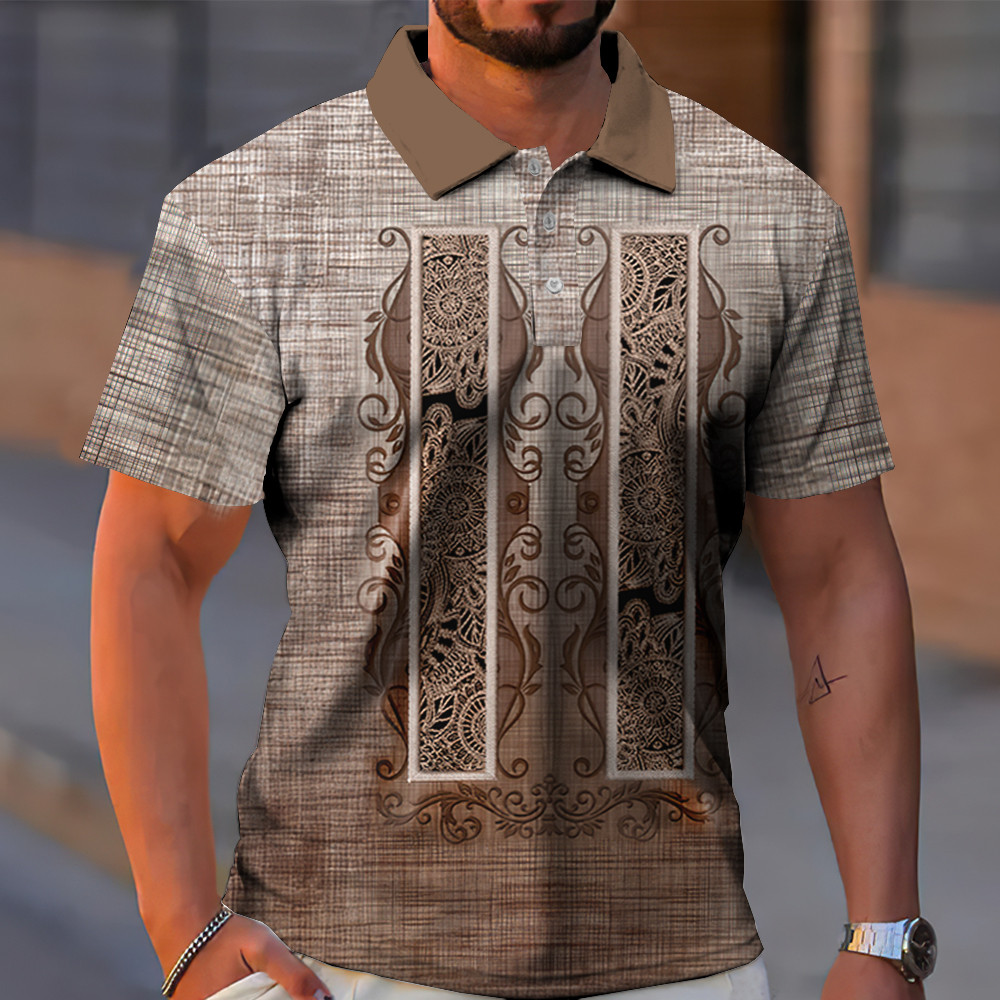 Barong Tagalog Polo Shirt For Men Modern Ethnic Pattern Polo Shirt ...