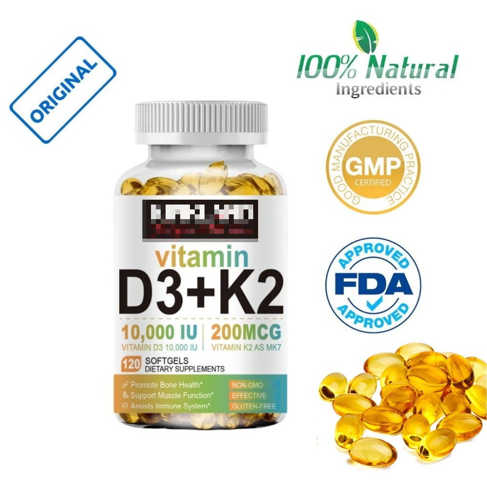 Vitamin D3 + K2 Capsules 10000IU+200MCG for Bones, Joints and Muscles ...