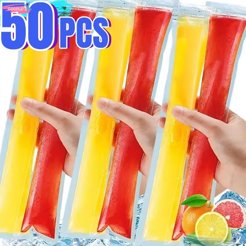 50Pcs Summer DIY Ice Pops Transparent Packaging Bag Food Grade PE Ice ...