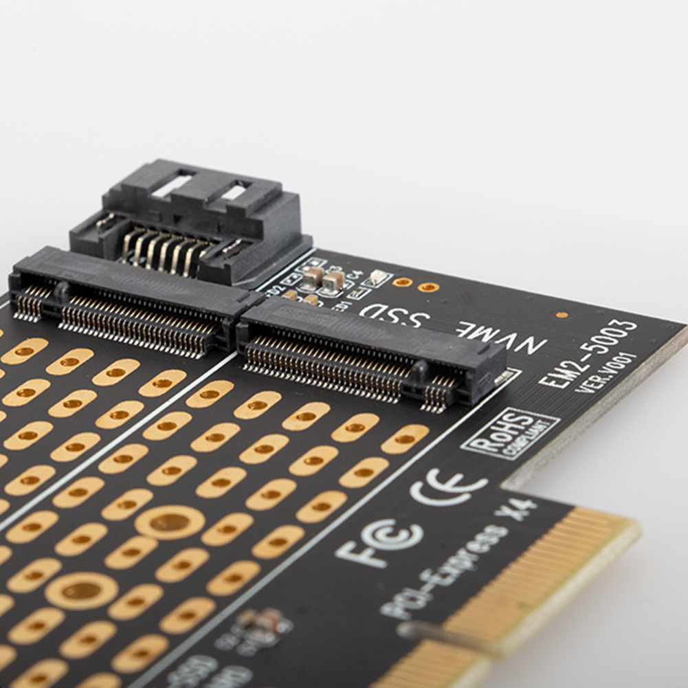 PCIe NVMe SATA to PCI-Express X4 Adapter for B Key Key M2