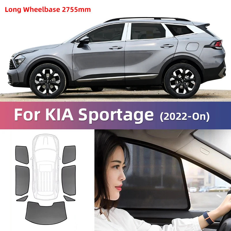 Car Window Shade for KIA Sportage 2021-2024, 2 Pack Auto Rear Side