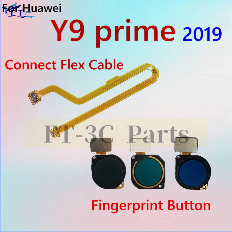 For Huawei Y9 prime 2019 Fingerprint key Scanner Home Button Flex Cable ...