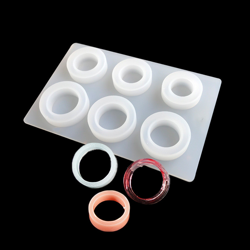 6-Piece Rings with Different Sizes Circle Modeling Epoxy Silicone Mold ...