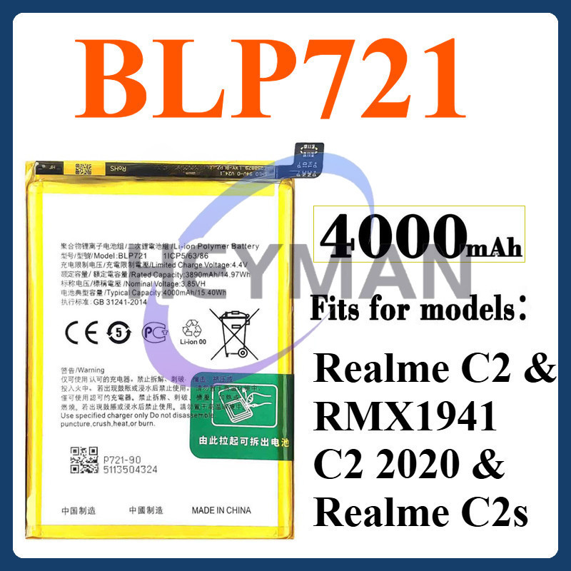 Battery for Realme C2 C2 2020 C2S RMX1941 BLP721 Battery | Shopee ...