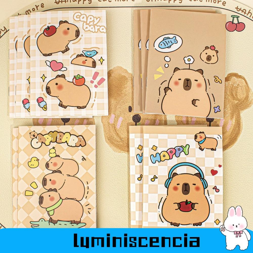 LUMINISCENCIA 10pcs Capybara Notebook Set, Cartoon Notepad A7 Notebook ...