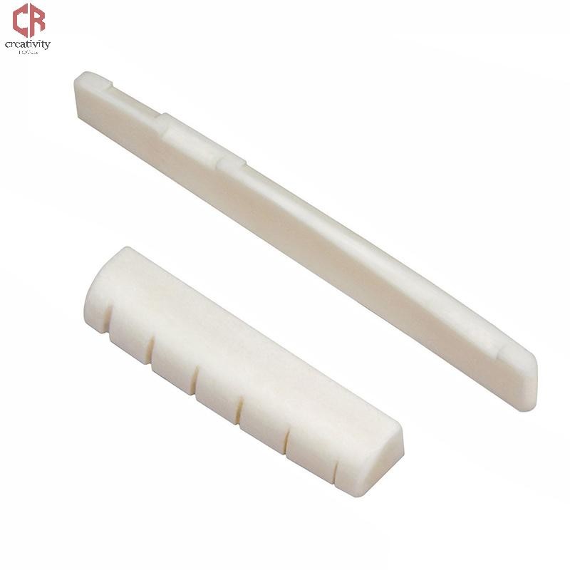 [CR] String Guitar Bone Guitar Bridge Pins Saddle Nut Ivory Acoustic