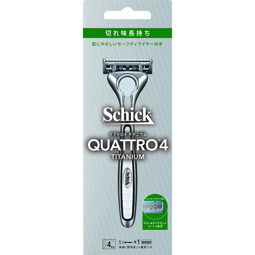Schick Quattro 4 Titanium Razor System with 1 Replacement Blade - Men's ...
